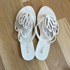 White Melissa shoes with butterfly wing detail